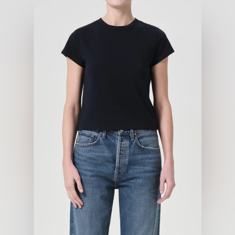 AGOLDE Adine Shrunken Tee in Black